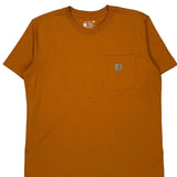 Carhartt T-Shirt - Large Orange Cotton