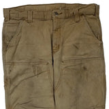 Carhartt Double Knee Carpenter Trousers - 32W 30L Beige Cotton Blend