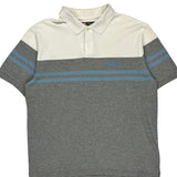 Chaps Ralph Lauren Striped Polo Shirt - Large Blue Cotton