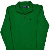 Polo By Ralph Lauren 1/4 Zip - Large Green Wool