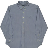 Ralph Lauren Striped Shirt - Large Blue Cotton