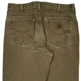 Carhartt Flannel Lined Pants - 34W 33L Brown Cotton
