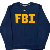 Fbi Nike Sweatshirt - Large Blue Cotton