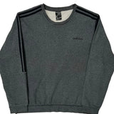 Adidas Sweatshirt - Large Gray Cotton Blend