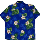 Lecanto Floral Hawaiian Shirt - XL Green Cotton