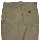 Carhartt Carpenter Trousers - 38W 32L Khaki Cotton