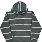 Tommy Hilfiger Striped Hoodie - XL Gray Cotton Blend