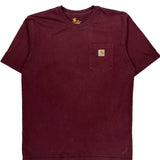 Carhartt T-Shirt - Large Burgundy Cotton