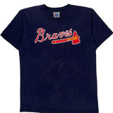 Braves Majestic Mlb T-Shirt - Large Navy Cotton