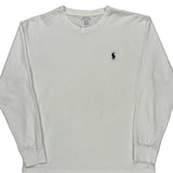 Polo By Ralph Lauren Long Sleeve T-Shirt - Small White Cotton
