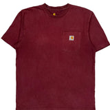 Carhartt T-Shirt - Medium Burgundy Cotton