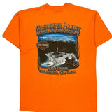 Gasoline Alley Harley Davidson Graphic T-Shirt - Large Orange Cotton