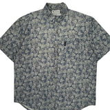 Columbia Short Sleeve Shirt - Large Blue Cotton