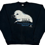 Protect Endangered Species Unbranded Graphic Sweatshirt - Large Black Cotton