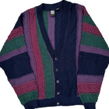 Jed Striped Cardigan - XL Multicoloured Acrylic Blend