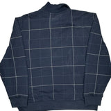 Nautica Checked 1/4 Zip - 2XL Blue Cotton