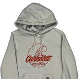 Carhartt Graphic Hoodie - Small Cream Cotton