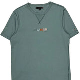 Tommy Hilfiger Spellout T-Shirt - Medium Green Cotton