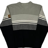 Southpole Striped Sweater - Medium Black Cotton