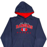 New York Rangers Reebok Graphic Hoodie - Large Navy Cotton Blend