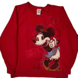 Minnie Mouse Disney Cartoon Sweatshirt - Large Red Cotton
