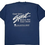 Credit Union Spirit Fruit Of The Loom Single Stitch T-Shirt - XL Blue Cotton Blend