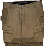 Carhartt Double Knee Cargo Trousers - 38W 30L Brown Cotton