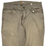 Carhartt Carpenter Trousers - 36W 29L Khaki Cotton