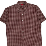 Levis Checked Short Sleeve Shirt - XL Red Cotton