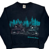 Made In USA Delta Rib Mountain, Wisconsin Sweatshirt - Large Black Cotton Blend