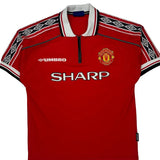 Manchester United Umbro 1998-00 Home Football Shirt - Medium Red Polyester