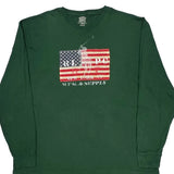 American Flag Design Polo By Ralph Lauren Graphic Long Sleeve T-Shirt - 2XL Green Cotton