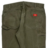 Dickies Carpenter Trousers - 38W 32L Green Cotton