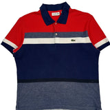 Lacoste Striped Polo Shirt - Large White Cotton