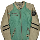 Restless Spirit Harley Davidson Graphic Leather Jacket - Medium Beige Leather