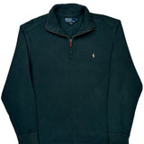 Polo By Ralph Lauren 1/4 Zip - Large Green Cotton