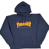 Thrasher Graphic Hoodie - Large Navy Cotton