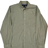 Tommy Hilfiger Striped Shirt - Large Green Cotton
