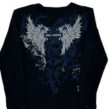 Motorcycles Harley Davidson Graphic Long Sleeve T-Shirt - Large Black Cotton