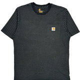Carhartt Striped T-Shirt - Medium Black Cotton