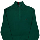 Tommy Hilfiger 1/4 Zip - Small Green Cotton