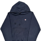 Reverse Weave Champion Hoodie - Small Navy Cotton