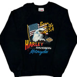 Born In The USA Harley Davidson Graphic Sweatshirt - XL Black Cotton