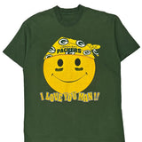 Green Bay Packers Unbranded Single Stitch T-Shirt - XL Yellow Cotton