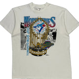 Single Stitch Toronto Blue Jays Fruit Of The Loom Graphic T-Shirt - XL White Cotton