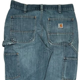 Carhartt Double Knee Carpenter Jeans - 32W 33L Light Wash Cotton Blend