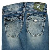 True Religion Contrast Stitch Jeans - 36W 27L Blue Cotton