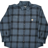 Carhartt Checked Flannel Shirt - 2XL Blue Cotton