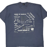 Motivational Quotes Fruit Of The Loom Single Stitch T-Shirt - 2XL Blue Cotton Blend
