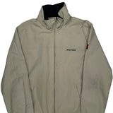Tommy Hilfiger Spellout Harrington Jacket - Large Beige Polyester